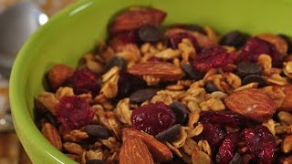 Honey Granola Recipe Demonstration  Joyofbakingcom [upl. by Yenrab791]