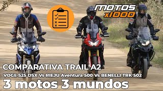 Comparativa Trail 500 Bicilíndricas Hasta el fin del mundo con el A2  Motosx1000 [upl. by Letizia]