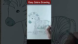 Easy Zebra Drawing shorts youtubeshorts shrtsvideo [upl. by Kaiser35]