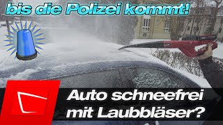 Auto von Schnee befreien mit Laubbläser Lauter Spaß oder wirklich geniale Idee [upl. by Clercq562]