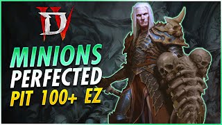 BEST Necromancer Build Pit 100 Minions Perfected Endgame Guide  Diablo 4 Season 4 [upl. by Otrebire]