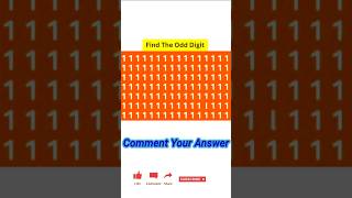 Find The Odd Digit 🔥shortsfeed shorts puzzle quiz trending youtubeshorts subscribe views [upl. by Sokairyk]