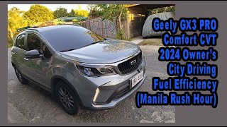 Geely GX3 PRO Comfort CVT 2024 Owners Fuel Efficiency City Drive VLOGE356 [upl. by Atsahs]