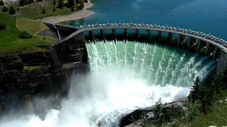 KERR DAM with all 14 gates open Polson Montana [upl. by Beebe]