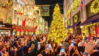 2024 London Christmas Lights Tour ✨ Bond Street amp Mayfair Christmas Lights Walk 🎄 4K HDR [upl. by Isla]