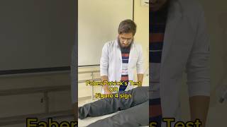 PatricksFabers Test  Figure Four Test  Hip Impingement physiotherapy reels viral [upl. by Sidhu924]