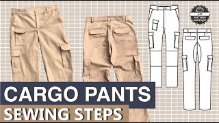 CARGO Pants for Men DIY  Complete Sewing Steps  PDF Patterns Boutique Sew Along [upl. by Schubert]