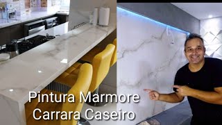 PINTURA MÁRMORE CARRARA CASEIRO  Pintura imitação Mármore  MARBLE PAINTING  DIY MAMORE CASEIRO [upl. by Branca]