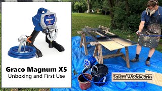 Graco Magnum X5 Airless Paint Sprayer Unboxing and First Use [upl. by Rhoda150]