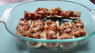 Low carb recipes  stuffed zucchini boats shells [upl. by Uthrop755]