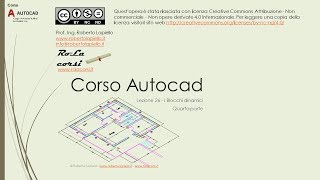 Corso Autocad  Lezione 26D  Blocchi dinamici  Quarta parte [upl. by Baum]