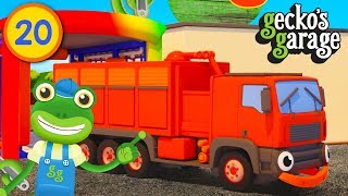 Hide and Seek Trucks  Learn Colours For Children  Geckos Garage  Educational Videos For Toddlers [upl. by Enyala]