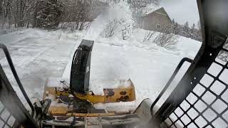 Snow blowing the driveway in Minnesota [upl. by Waldack]