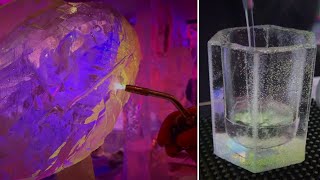 Heres a look inside Las Vegas bar made up of ice giving Super Bowl fans a cool experience [upl. by Blaze]