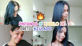 PINTANDO O CABELO DE PRETO AZULADO [upl. by Amaral245]