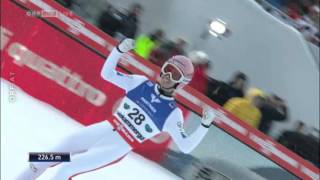 Stefan Kraft Skiflug WM Kulm 2016 2265m ORF [upl. by Eiznikam]