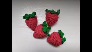 Frutillas a Crochet Paso a Paso super fáciles [upl. by Anyrtak]