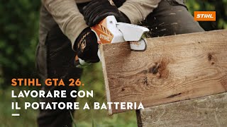 STIHL GTA 26 lavorare con il potatore a batteria [upl. by Jesher]