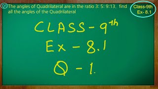 Class  9th Maths  Quadrilaterals  Ex 81 Q no 1 solved ncert cbse [upl. by Brom568]