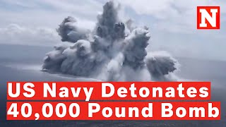 Watch Massive Explosion In Ocean After Navy Sets Off 40000Pound Bomb [upl. by Bryanty]