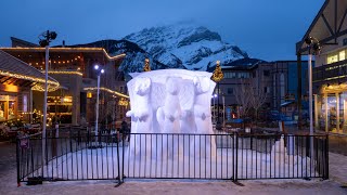 Snow Sculptures transform the Banff SnowDays Festival into a larger than life playground [upl. by Aerdnaz]