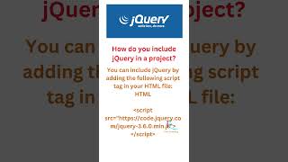 jquery  How do you include jQuery in a project [upl. by Emsmus587]