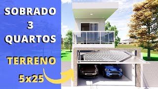 ✅SOBRADO PEQUENO 3 QUARTOS 5X25 [upl. by Inaj]