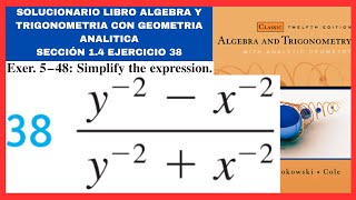 Ejercicio 38 resuelto sección 14 libro algebra y trigonometria con geometria analitica [upl. by Rimaa834]