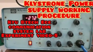 Klystron power supply working procedure microwave engineering lab Experiment [upl. by Suirada123]