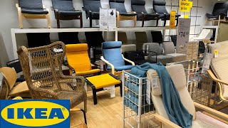 IKEA ARMCHAIRS  ACCENT CHAIRS OTTOMANS IN STORE WALK THROUGH [upl. by Yrrum]