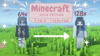 How to apply 128x128 skin  Minecraft Java Edition 1165  1122 [upl. by Halland]