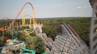 Racer 75  Kings Dominion  PTC  Wooden Coaster [upl. by Bonis391]