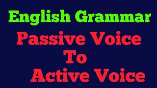 Passive And Active Voice 🤑 Voice Change UNIQUELEARNINGLAB [upl. by Elburt907]