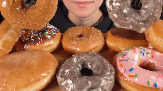 ASMR Krispy Kreme Donuts Chocolate Cake Boston Cream Strawberry Sprinkle Raspberry Glazed [upl. by Greta]