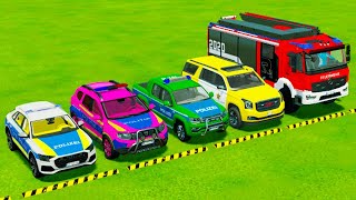 TRANSPORTING PIXAR CARS amp FRUITS WITH COLORED amp JOHN DEERE vs CLAAS vs TRACTORS  BeamNGdrive 983 [upl. by Maybelle]