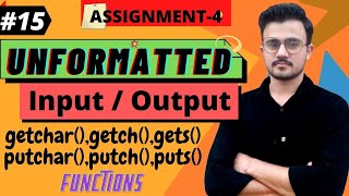 15 Unformatted Input and Output Functions In C getchargetch getsputcharputchputs [upl. by Antonina118]