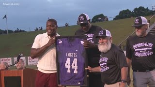 UpsonLee High School retires football star Travon Walkers jersey [upl. by Inman]