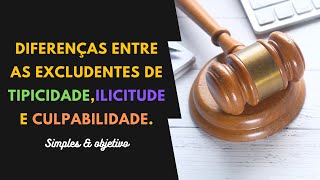 Diferença entre as excludentes do Direito Penal Tipicidade Ilicitude e Culpabilidade [upl. by Harper73]