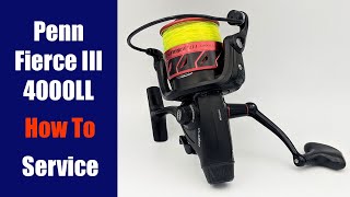 Penn Fierce III 4000LL Live Liner Fishing Reel  How to Service [upl. by Lanna563]