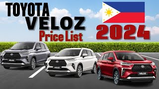 Toyota Veloz Price List in Philippines 2024 [upl. by Nitz]