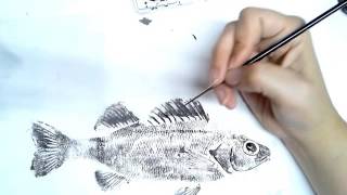 How To Add Details to Your Gyotaku Inspired Print [upl. by Atsiuqal]