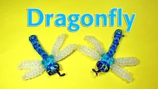 Rainbow Loom Designs DRAGONFLY Charm How To Make Loom Bands DIY Mommy [upl. by Rickey]