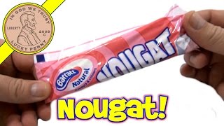 Barratt Natural Nougat Bar Raspberry amp Vanilla Flavour  UK Candy amp Snack Tasting [upl. by Quar]