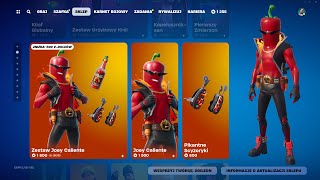 SKLEP FORTNITE 1072024 NOWY SKIN JOEY CALIENTE NOWA EMOTKA W TRANSIE AURA STYL GRZBIETOWY [upl. by Atinev]