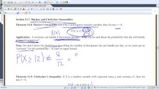 MA 381 Section 113 Markov and Chebyshev Inequalities [upl. by Fagin]