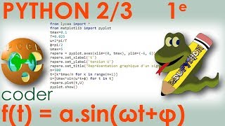 PYTHON 23  Graphe dun signal sinusoïdal  ft  asinωtφ  PhysiqueChimie  1e BAC [upl. by Caprice]