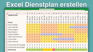 Excel Dienstplan erstellen für Mitarbeiter Schichtplan Einsatzplanung Personalplanung Vorlage [upl. by Dysart883]