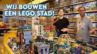 Onze nieuwe LEGO City stad met kermis treinen en veel MOCs  Timelapse van het bouwen [upl. by Rosina]