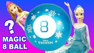 FROZEN Magic 8 Ball ASK QUESTIONS Answers Elsa Anna Kristoff Hans Disney fun kids toys [upl. by Adnamra]