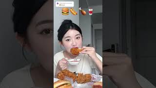 Mukbang cùng Quỳnh Truong ăn theo icon🍔🌭🍗🥤mukbang food trending eating xuhuong tiktok shorts [upl. by Riki]